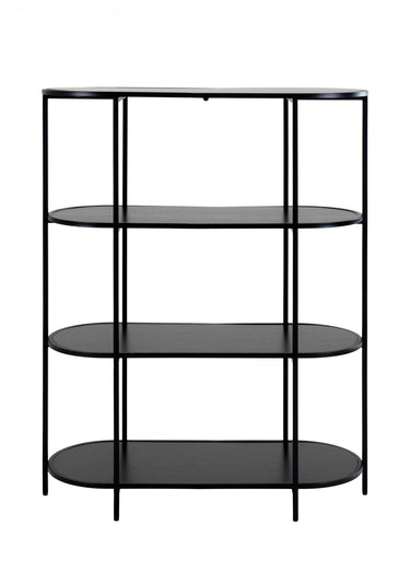 Etagère ovale en métal avec tablettes Noir