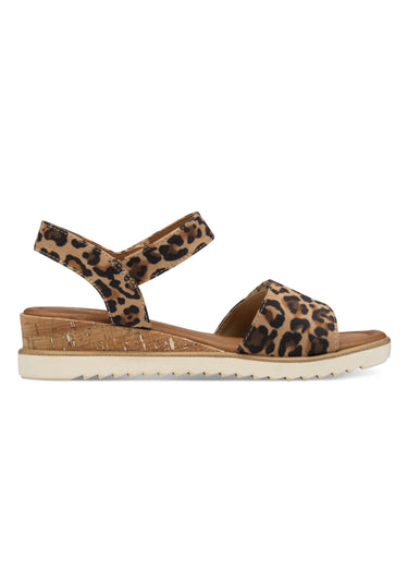 Sandales léopard compensées liège Leopard