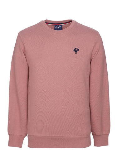 Sweat molletonné col rond manches longues Rose