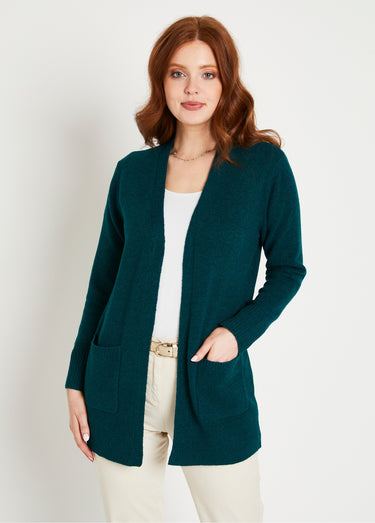 Gilet chiné long bord à bord avec laine Canard