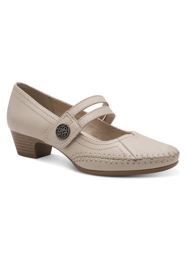 Escarpins confort en cuir façon babies Beige