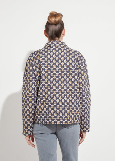 Veste boutonnée matelassée imprimée Gris