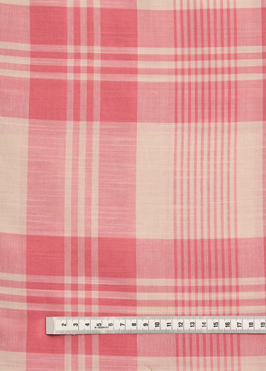 Coupon tissu carreaux écossais, Jaipur Carreaux Rose