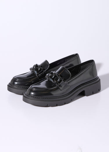 Mocassins style chunky, maillons métal Noir