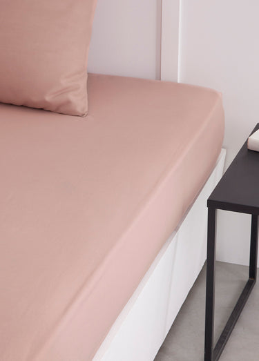 Drap housse pur coton qualité supérieure Rose des sables