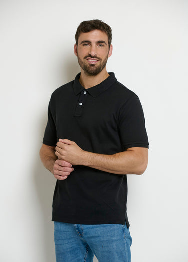 Polo manches courtes col pointe Noir