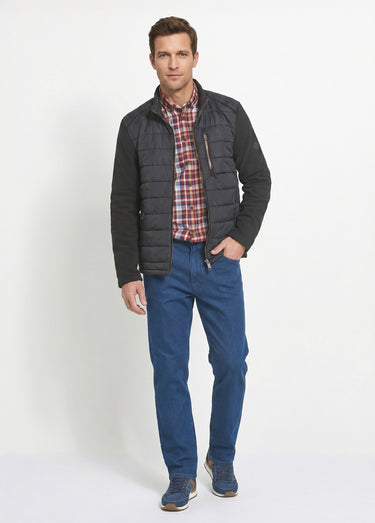 Veste matelassée zippée détails polaire Noir