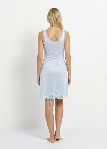 Fond de robe maille satinée 100 cm Bleu