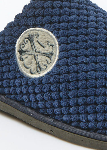 Chaussons mules éponge texturées Bleu