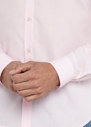 Chemise classique homme col standard Rose
