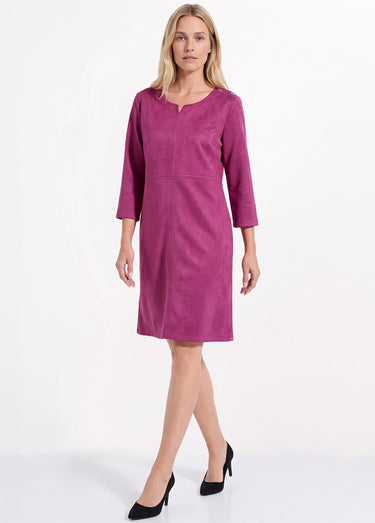 Robe ample courte en tissu suédé uni Cassis