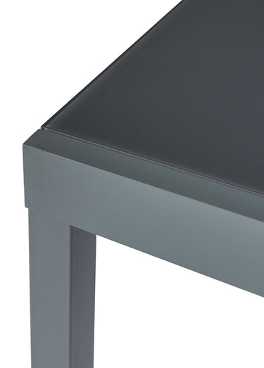 Table de jardin extensible verre, foncé Gris