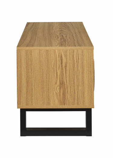 Meuble TV en bois décor forme abstraite Marron/Noir