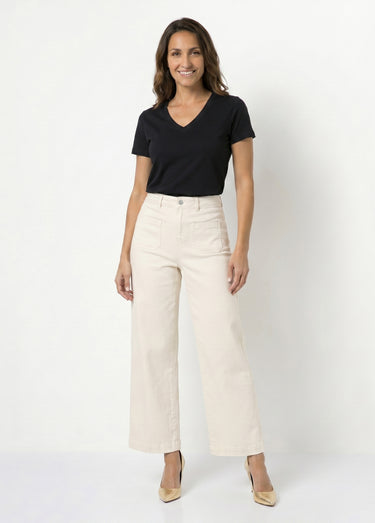 Jean large denim stretch Ecru