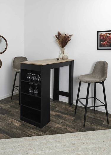 Chaises hautes de bar, velours cotelé 1T Taupe