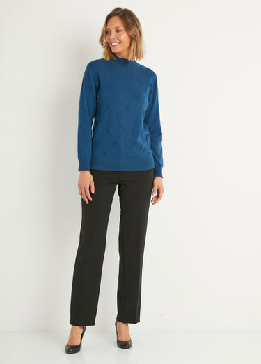 Pull doux uni col montant modal mélangé Canard