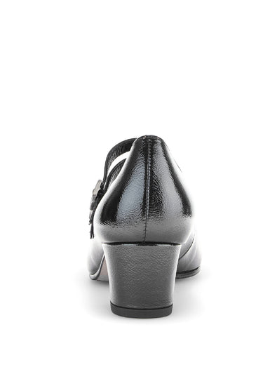 Escarpins babies en cuir 2 brides Vernis Noir