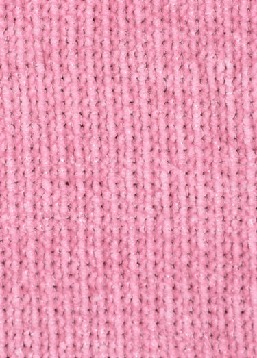 Coupon tissu habillement maille chenille Rose Dragee