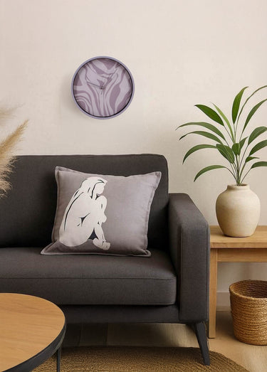 Horloge ronde, fond motif animalier Rose