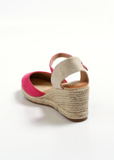 Espadrilles compensées semelle corde Rose