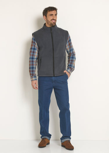 Veste sans manches polaire col montant Bleu