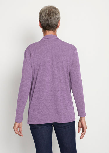 T-shirt tunique 2 en 1 strass manches longues Lilas