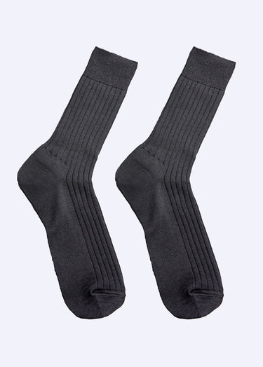 Mi-chaussettes laine et intérieur coton Anthracite - Lot de 2