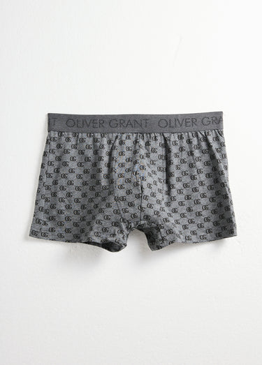 Boxer coton chic monogramme Imprime Gris