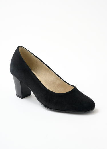 Escarpins cuir bout rond largeur confort Noir