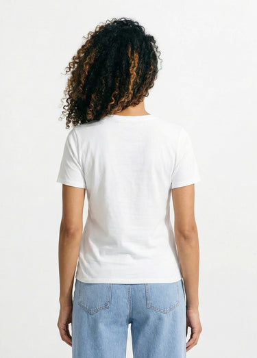T-shirt fun inscription Out of office Blanc / Vert