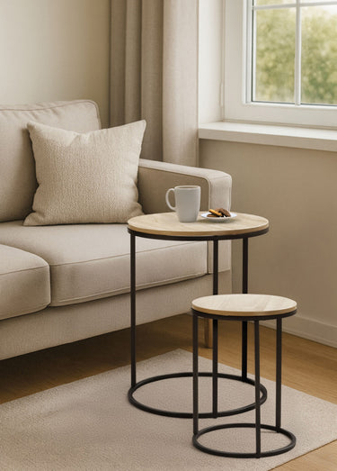 Tables d'appoint bois métal forme aérienne Bois