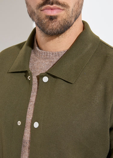 Veste fine en maille avec pressions Vert