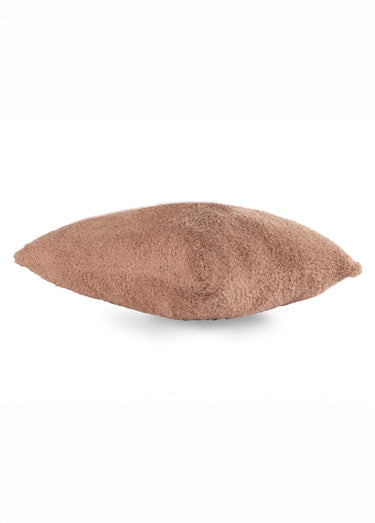 Coussin déco en coral fleece doux Marron