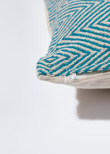 Housse coussin tissée 40x40cm, losanges Losange Bleu