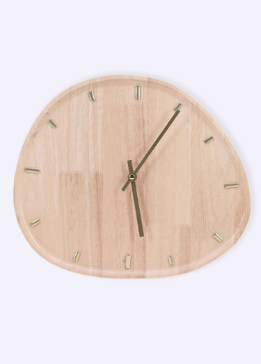 Horloge forme organique, détails métal Naturel