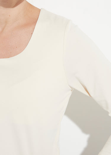 T-shirt col danseuse manches longues Ecru