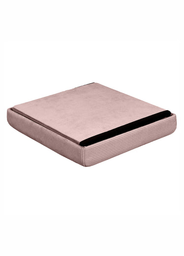 Pouf coffre en velours cotelé GIULIA Rose Poudre