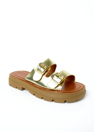 Sandales semelle compensée avec boucles Dore