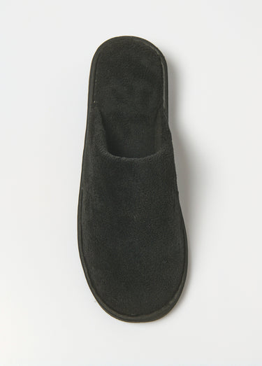 Chaussons mules doux éponge Noir