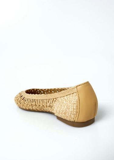 Ballerines plates ajourées aspect naturel Beige
