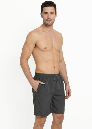 Short de bain taille élastiquée et liens Gris Fonce