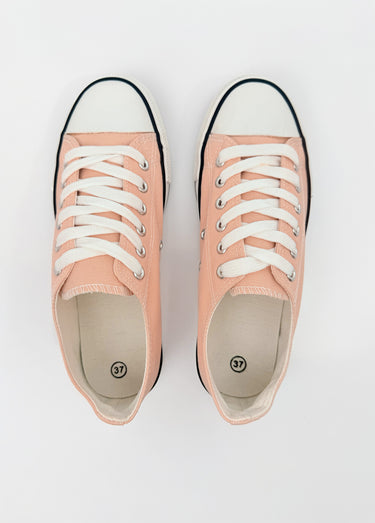 Baskets en toile à lacets inspiration US Rose