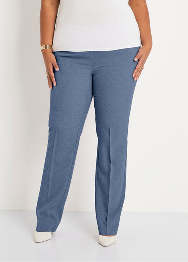Pantalon droit ceinture semi-élastiquée Indigo