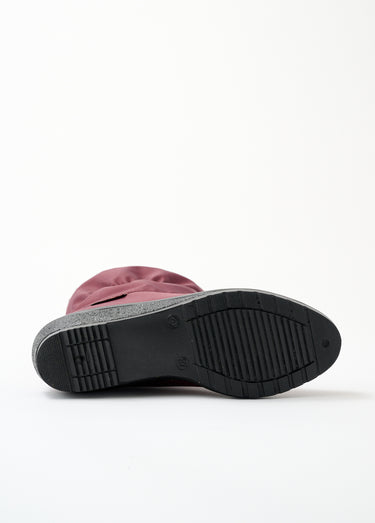 Boots imperméables grande largeur Bordeaux
