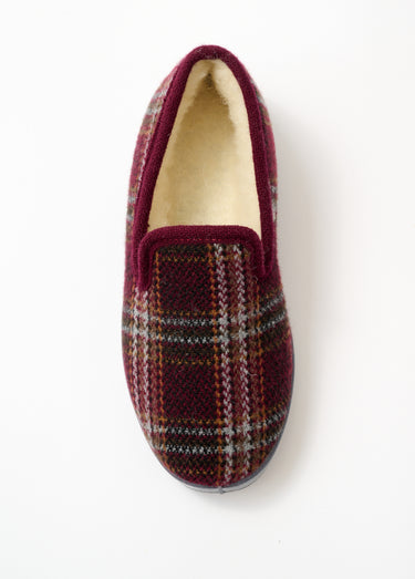 Chaussons largeur confort mixtes fourrés Bordeaux