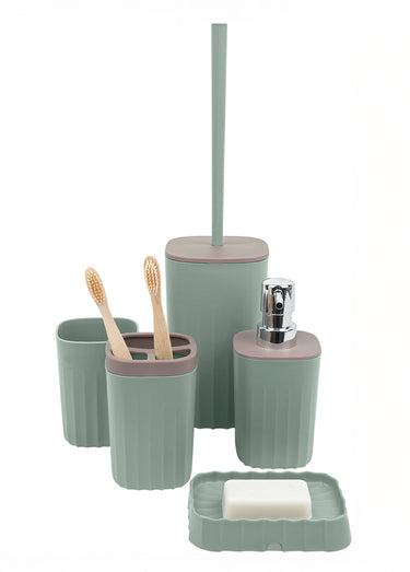 Set de salle de bain mat, 5 pièces Sauge