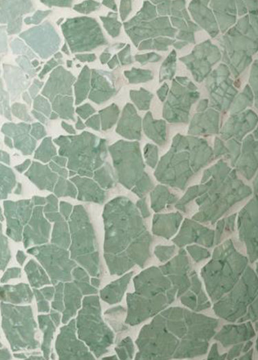 Vase fantaisie en verre, décor mosaïque Vert