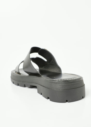 Sandales semelle compensée avec boucles Noir