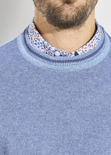 Pull col rond maille caviar coton Jean