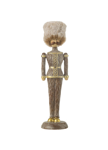 Statuette personnage en bois et fourrure Dore